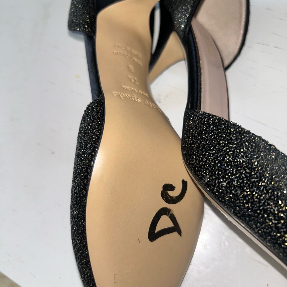 kate spade Black Glitter Peep-Toe Heels - Picture 3 of 6